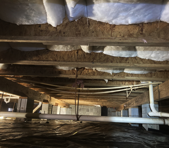 crawlspace insulation removal and install